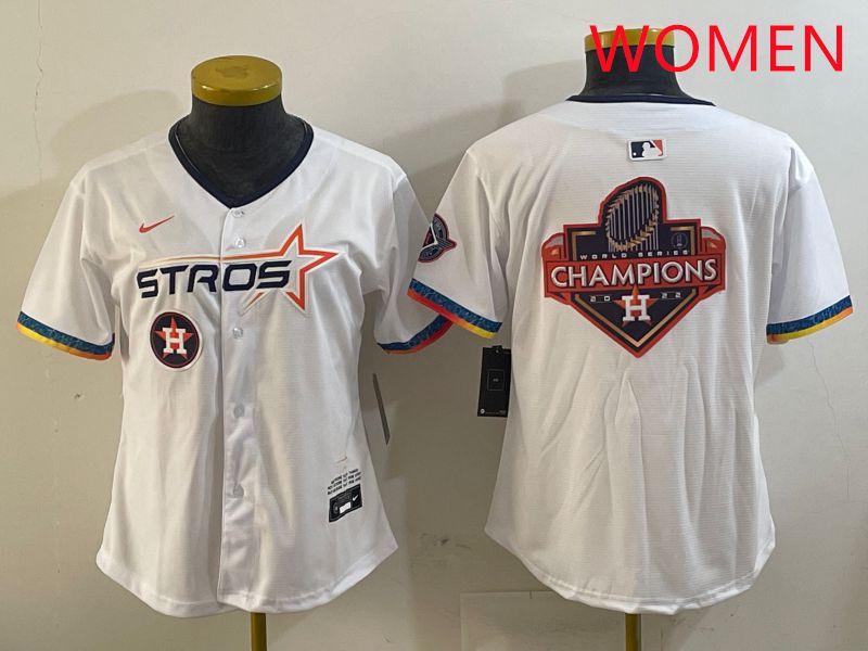 Women Houston Astros Blank White Fourth generation Joint Name 2025 Nike MLB Jersey style 20->women mlb jersey->Women Jersey
